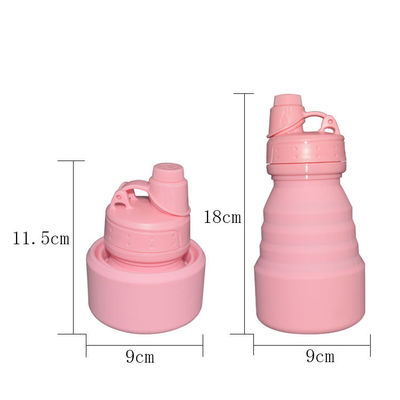 kupować Outdoor Sports Składana silikonowa butelka na wodę 500 ml Różowa izolacja termiczna z pokrywką online manufacture