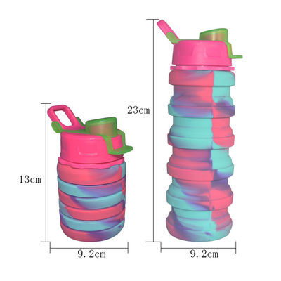 kupować Wielokolorowa sportowa silikonowa butelka do picia Składana Dostosowana 500 ml online manufacture