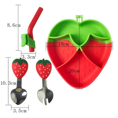 kupować MHC Fruit Design Silikonowy zestaw do karmienia niemowląt Bez BPA Miska do karmienia truskawek online manufacture