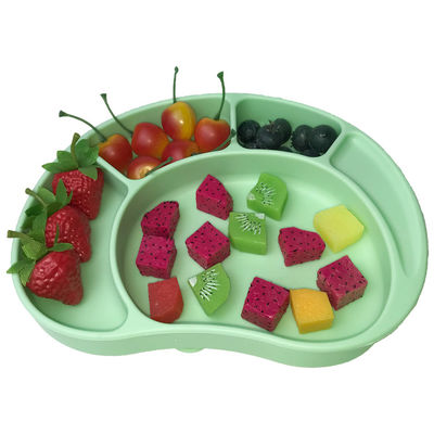 Zastawa stołowa dla niemowląt Talerz do karmienia Dostosowany kształt Food Grade Green Divided