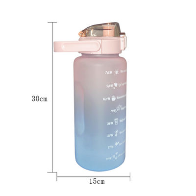 Unisex Sports Silikonowa butelka na wodę Dostosowane logo 2000 ml Butelka na wodę ze słomką
