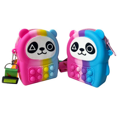 Panda Shaped Silicone Rainbow Pop It Zipper Bag MHC Nowa zabawka