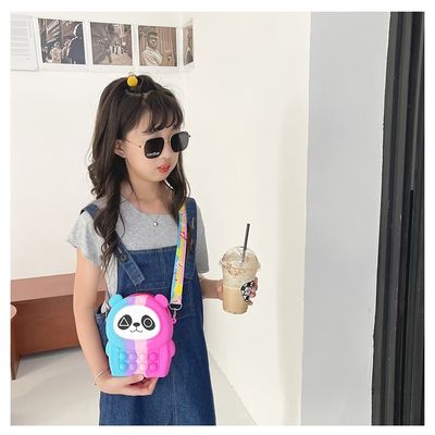 Silikonowa torebka na ramię Fidget Pop Cute Cartoon Panda dla dzieci