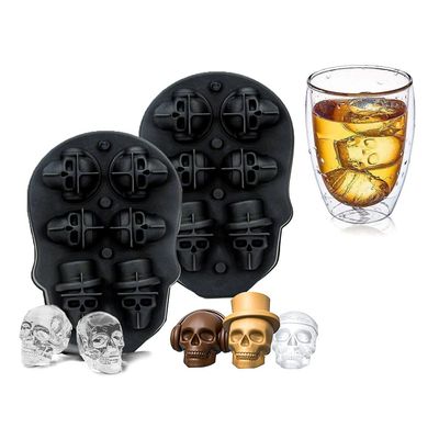 MHC 3D kształt czaszki czaszki Lodowe formy do tacy z whisky bez pokrywy