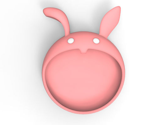 MHC Pink Rabbit Silicone Baby Feeding Plate Dispenser 100% Food Grade