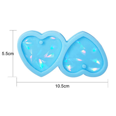 MHC Love Shape UV Silicone Epoxy Resin Form Jewelry Heart Pendant Beads Holografic Earring Resin Molds